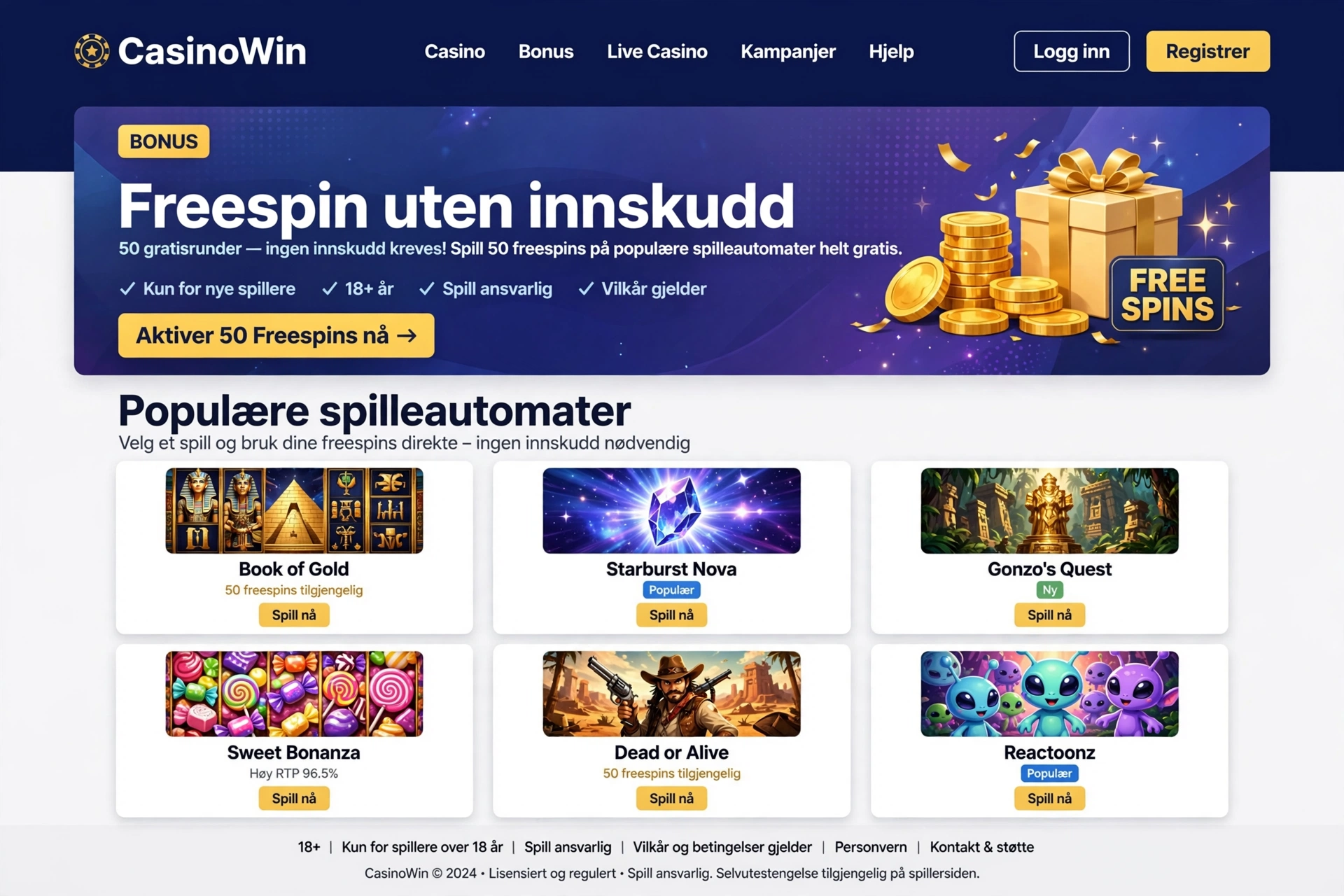 Freespin uten innskudd – komplett guide til gratis spinn i norske casinoer